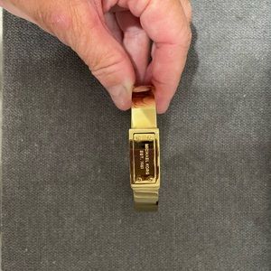 Michael Kors Gold Plaque Logo Bracelet Bangle